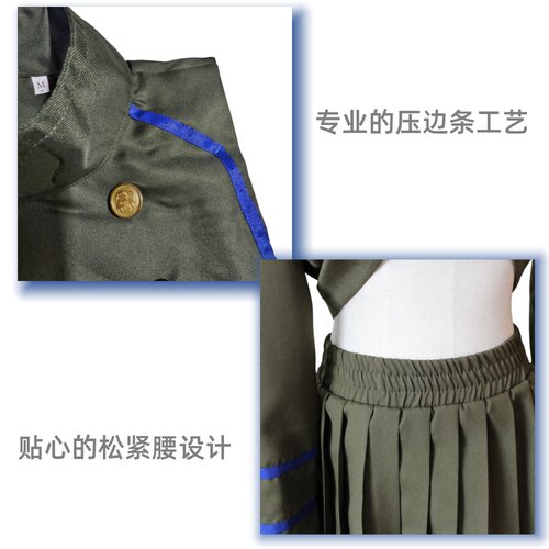 日本动漫家庭教师库洛姆骷髅cos服女 军制服裙cosplay服装送眼罩 - 图2