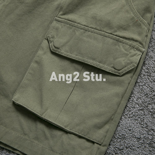 Ang2 Stu.夏装新款日系复古水洗纯棉立体多口袋工装休闲短裤-图2