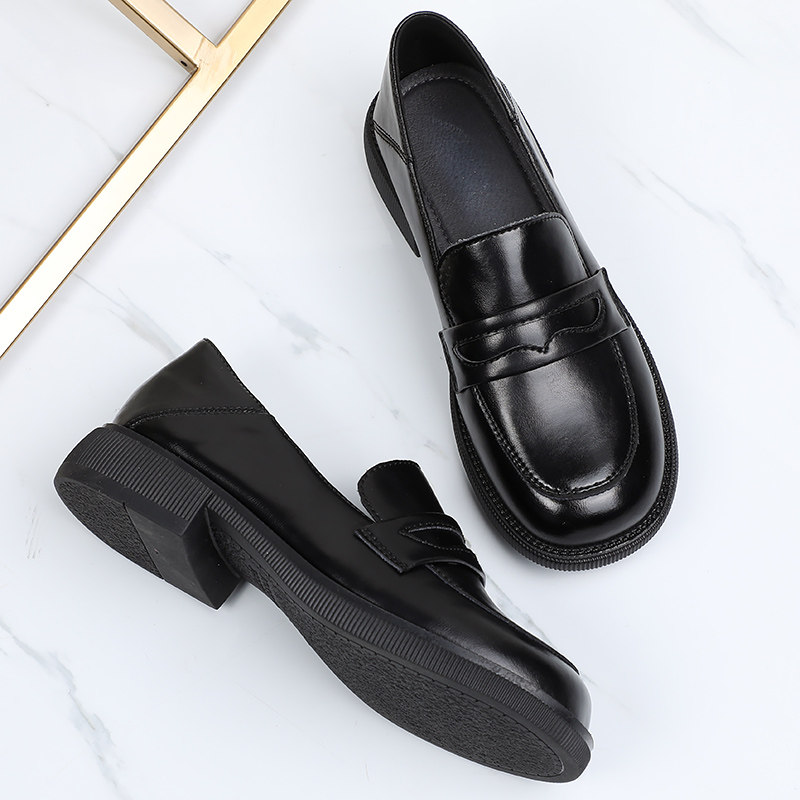 低跟软底软面牛皮单鞋真皮乐福鞋大码中年女式不累脚工作小黑皮鞋,淘宝优惠券,粉丝福利购,淘宝优惠卷