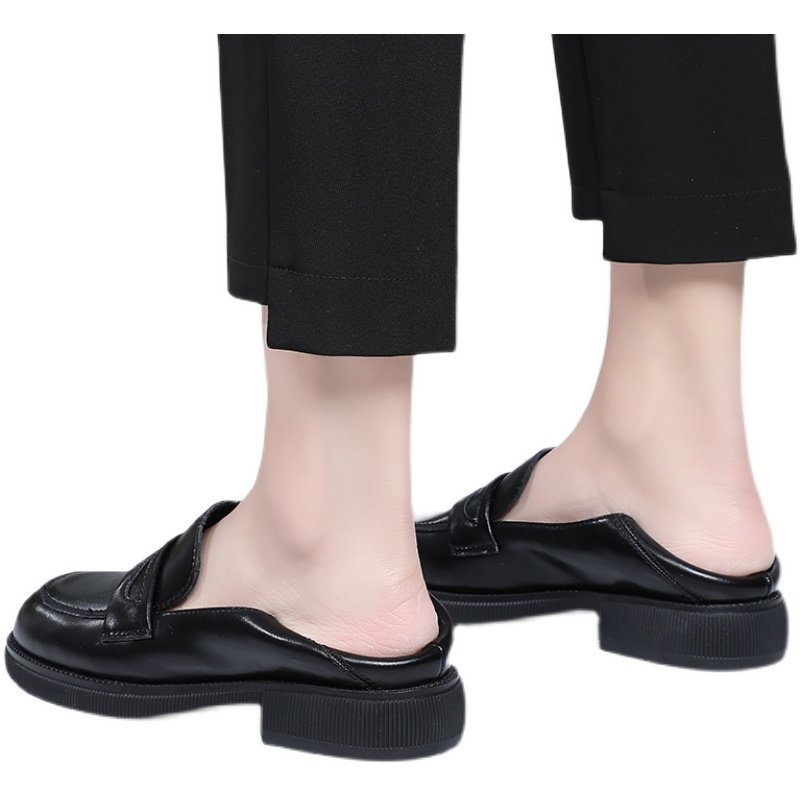 低跟软底软面牛皮单鞋真皮乐福鞋大码中年女式不累脚工作小黑皮鞋,淘宝优惠券,粉丝福利购,淘宝优惠卷