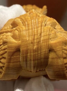 崖柏木雕龙龟手把件木质文玩雕刻小摆件茶宠动物富甲天下富甲一方