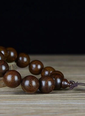 金丝檀木佛珠手串念珠手链文玩手串沉水檀香木手串男女情侣108颗