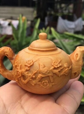 崖柏黄杨木南瓜壶木雕手把件把玩件摆件工艺品文玩实木雕刻手把壶