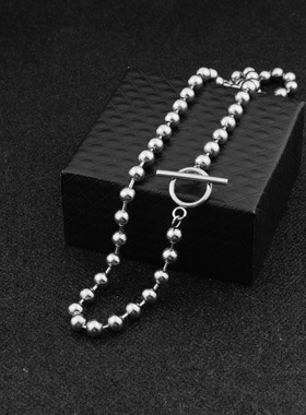 不锈钢珠链OT扣男女长项链毛衣链