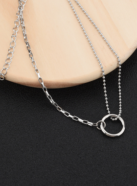 小众设计森系混搭风街拍锁骨链