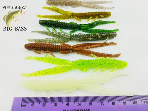 吉川倒钓钓组路亚竹节浮水软虾沉水软虫软饵加腥味软饵8cm 10cm - 图1
