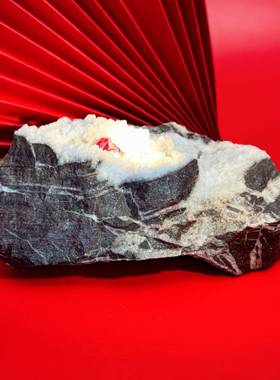 贵州万山朱砂晶体原石摆件天然矿石标本摆件送礼装饰家居原矿标本