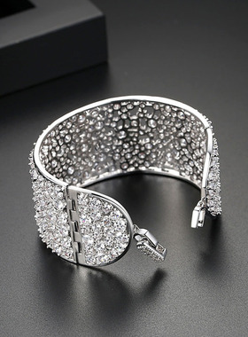 欧美风水钻开口晚宴配饰手镯