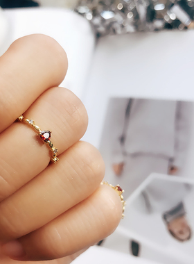 桃心网红蕾丝可爱清新甜美风戒指