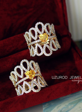 宫廷复古超仙气质桃心二合一戒指