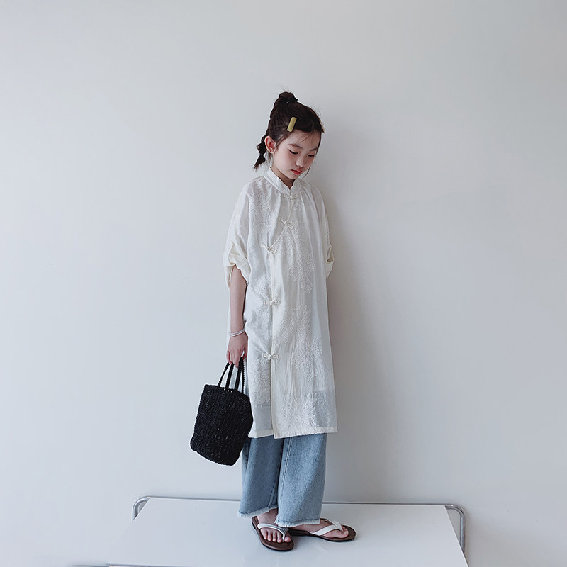 女童连衣裙2025夏装新款女大童初中生中国风裙子儿童新中式上衣潮,淘宝优惠券,粉丝福利购,淘宝优惠卷