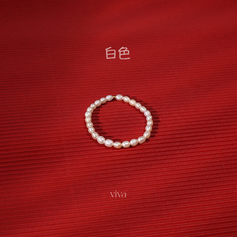 天然淡水无核珍珠手链女18k黄金官方正品新款爆款手串彩色弹力绳 - 图2