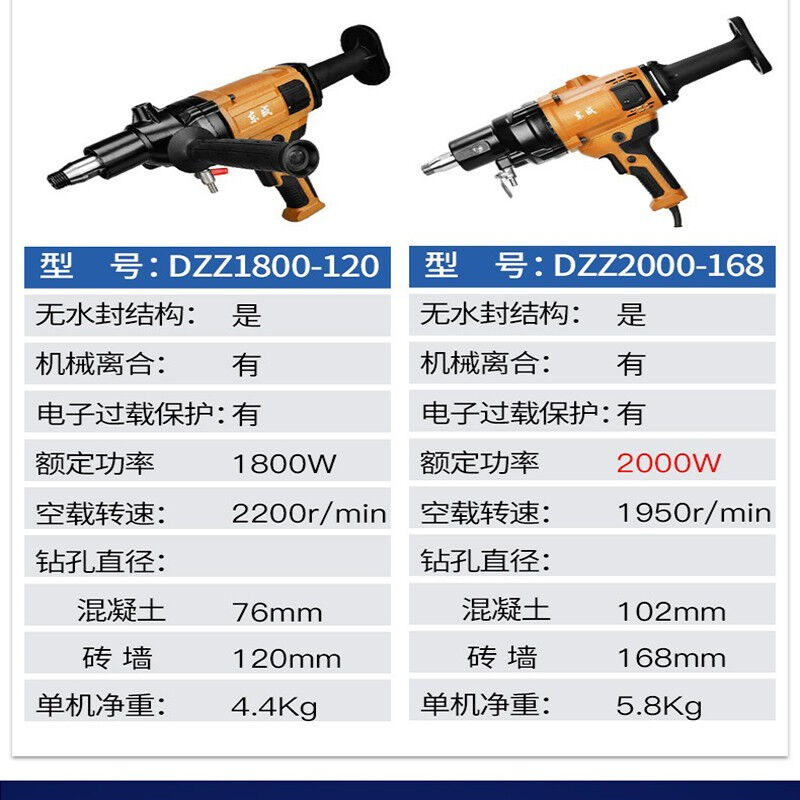 东成水钻搅拌机DZZ1800-120大功率金刚石钻孔空调油烟机水钻打孔