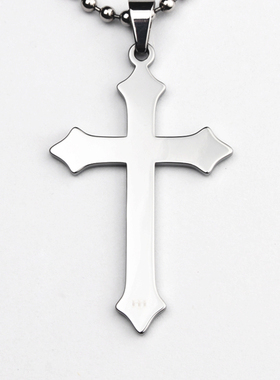 钨金独家设计送男友十字架吊坠