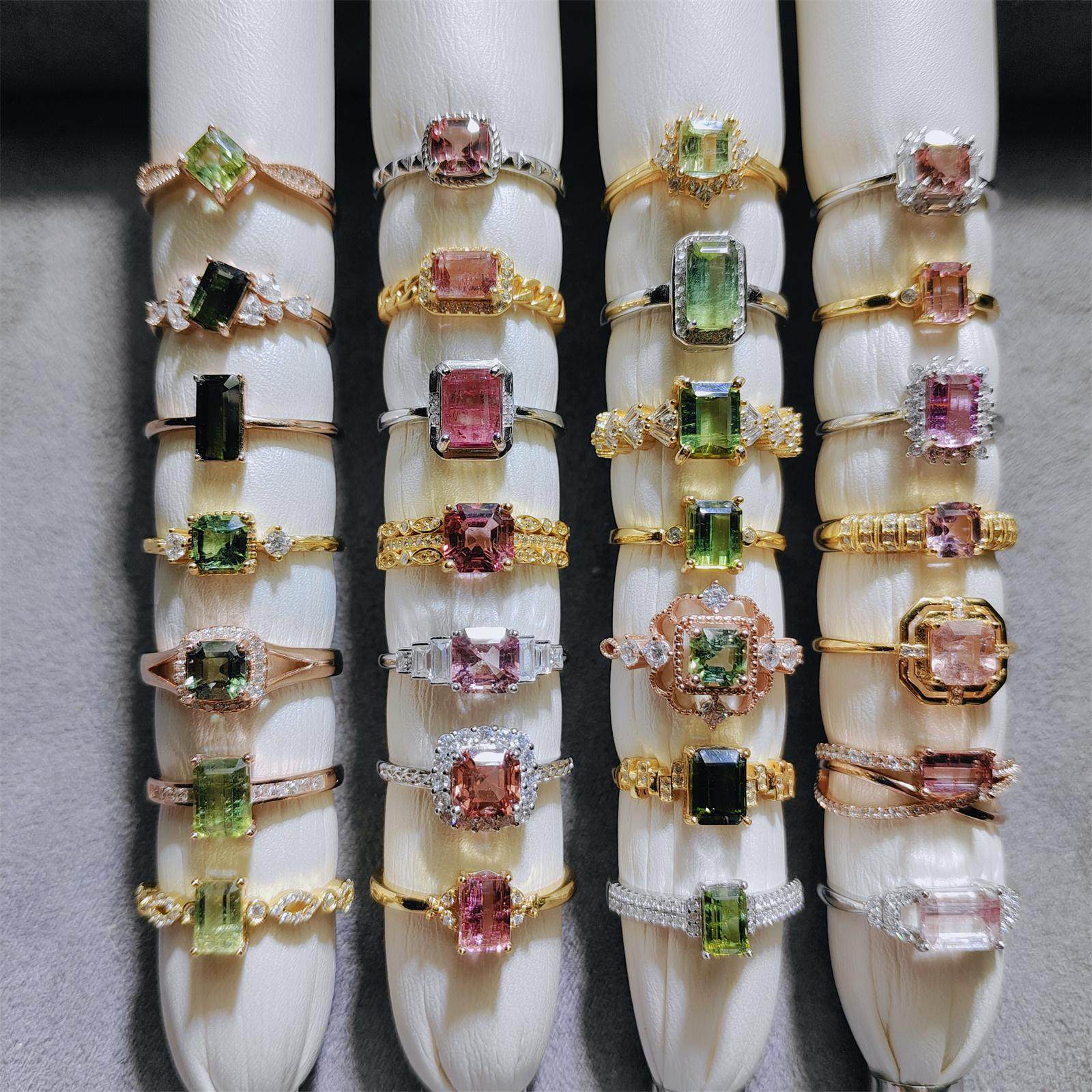 天然碧玺戒指粉碧玺绿碧玺阿斯切方形925银镶嵌戒指镶金净体火彩,淘宝优惠券,粉丝福利购,淘宝优惠卷