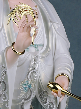 仿瓷观音菩萨工艺品站龙观音家居摆件家用慈航道人佛像平安佛