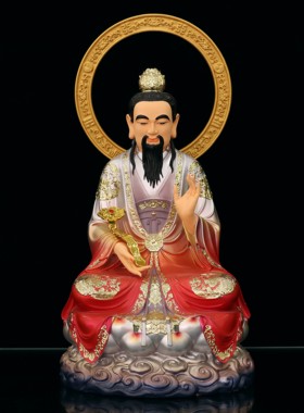 树脂祝福中式家用三清人物摆件