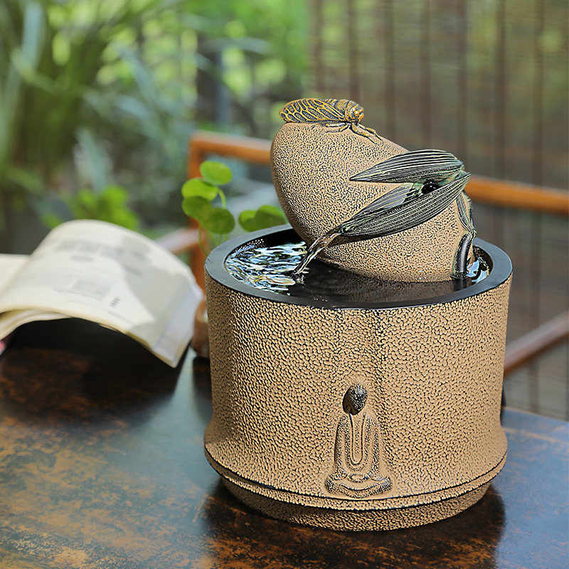 新中式流水摆件客厅办公室茶室电视柜桌面循环水景观装饰招财摆件,淘宝优惠券,粉丝福利购,淘宝优惠卷