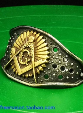 纯银打造欧美风共济会手镯