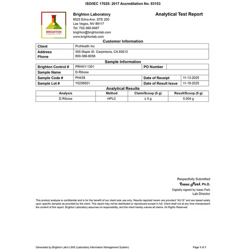 美国ProHealth D-RIBOSE PURE POWDER核糖纯粉末能量肌肉修复300g - 图2