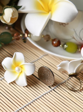 鸡蛋花海边指环首饰品