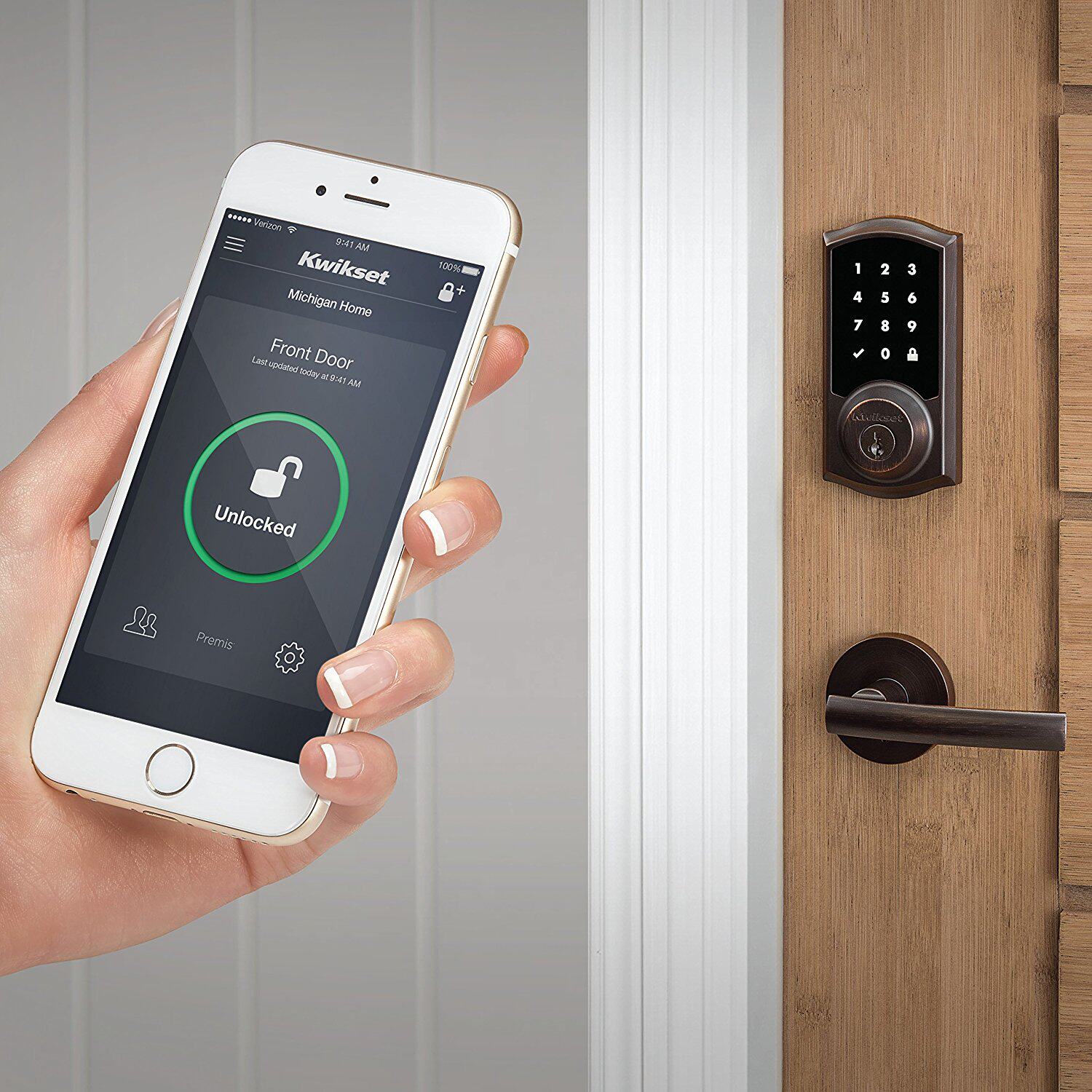 Kwikset weiser Premis触控siri语音密码蓝牙智能门锁 homekit..