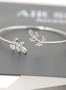 欧美风开口可调节树叶手环29包邮