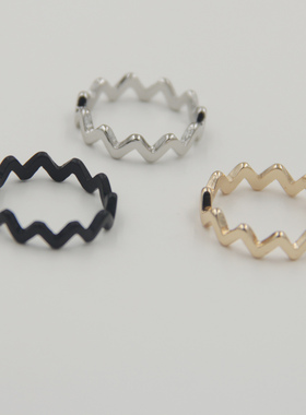 欧美风饰品波浪形心电图关节尾戒