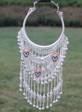 苗族银饰项圈艺术舞台配饰孔雀舞气质银色表演银饰品艺术照舞蹈