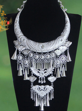 民族风复古夸张蝴蝶项圈舞蹈苗银