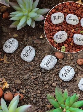 外贸树脂迷你小石头摆件花盆铺面阳台花园庭院微景观装饰造景布置