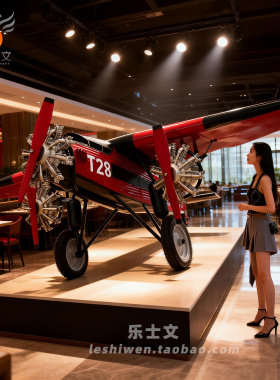 商场酒吧网咖创意软装饰品复古大型铁皮飞机模型摆设挂饰空中吊饰