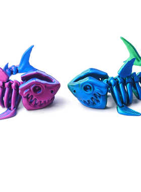 3D打印玩具模型龙关节骷髅鲨鱼可动网红成品雕塑摆件手办动物装饰