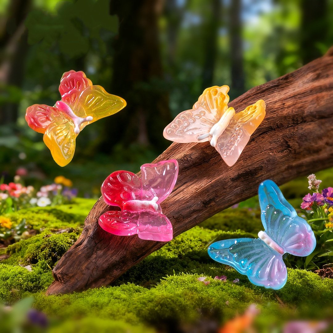 微景观精致仿真彩色渐变滴脂蝴蝶彩蝶 diy奶油胶手机壳装饰品配件,淘宝优惠券,粉丝福利购,淘宝优惠卷