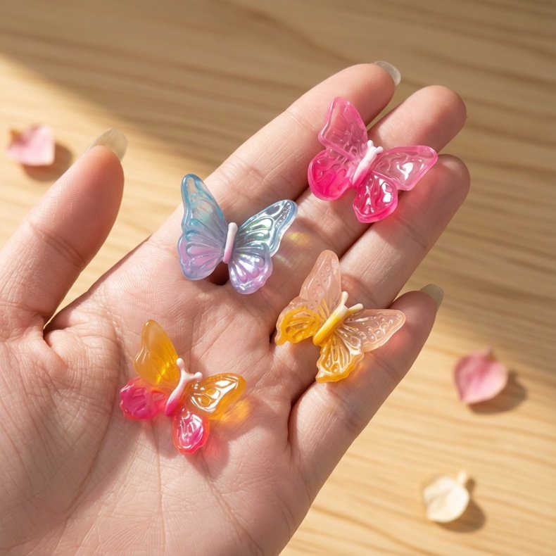 微景观精致仿真彩色渐变滴脂蝴蝶彩蝶 diy奶油胶手机壳装饰品配件,淘宝优惠券,粉丝福利购,淘宝优惠卷