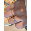 Hellojune S925 silver retro aged bamboo ring stacked gear wide ring