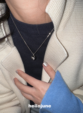 hellojune s925通体925银 椭圆星芒 项链