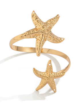 欧美风度假沙滩时尚ins海星金属感手臂环臂环女个性夸张手饰叠戴