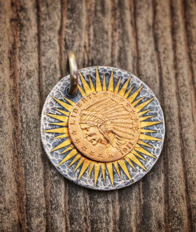 手工古董酋长925银项链吊坠