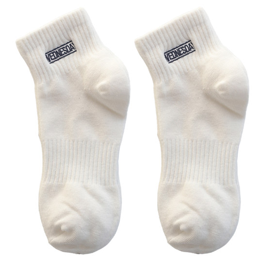 Носки для женщин осенне-зимних однотонных носков до середины икры из чесаного хлопка с универсальными спортивными носками в стиле колледжа с вышивкой в стиле Letter Week