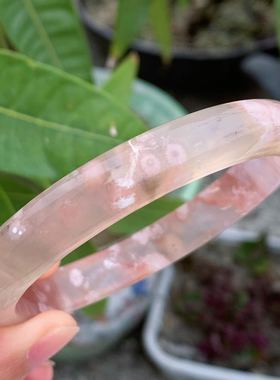 万千少女风冰透粉紫色玛瑙手镯