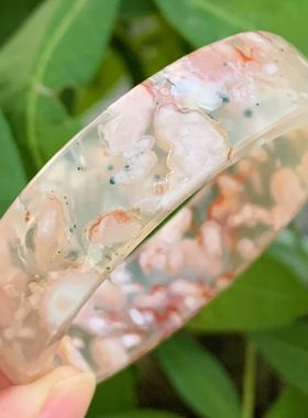 时尚风小碎花粉色女孩玛瑙手镯