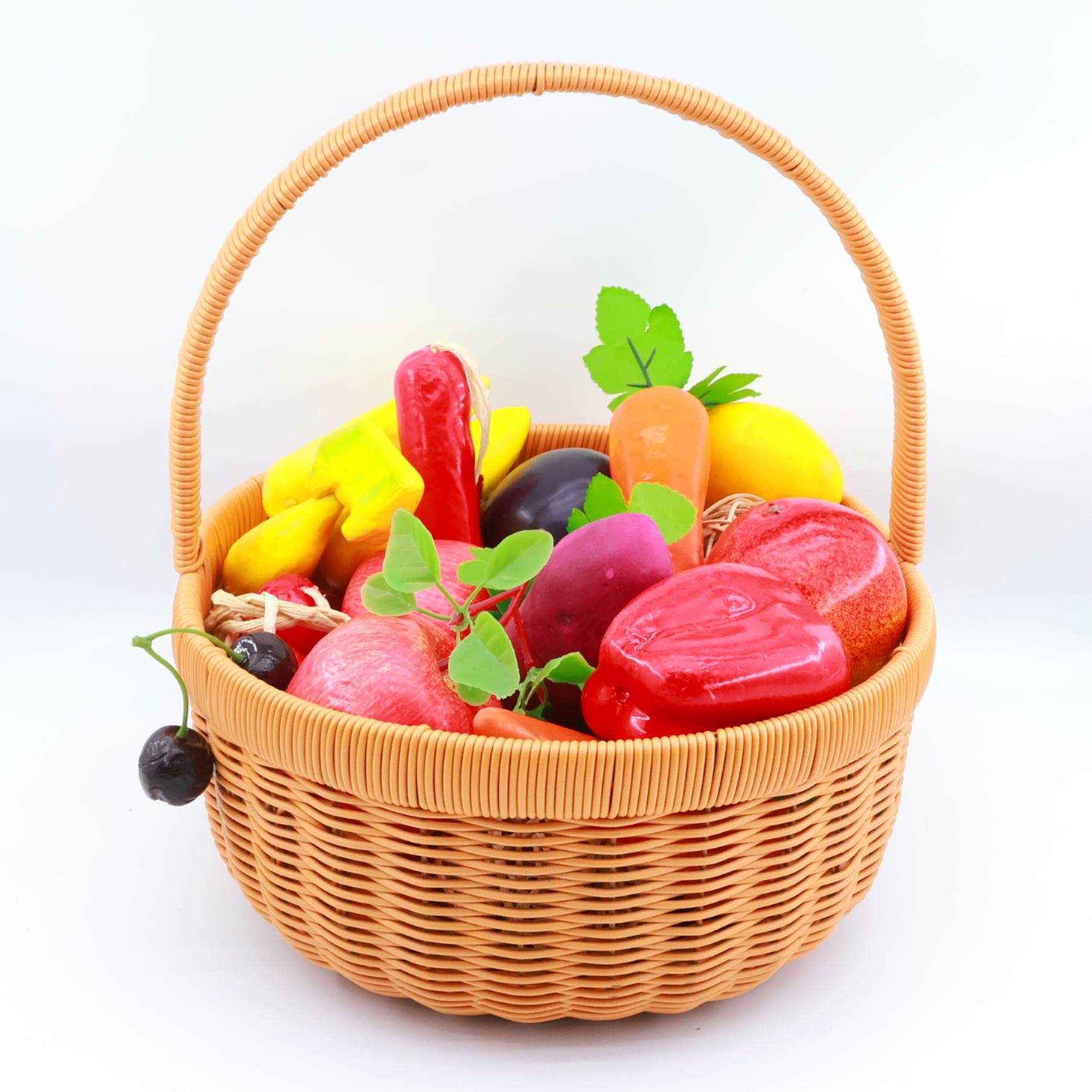 椭圆形加长手提水果篮野餐手工仿藤编织居家鸡蛋收纳买菜篮采摘框,淘宝优惠券,粉丝福利购,淘宝优惠卷