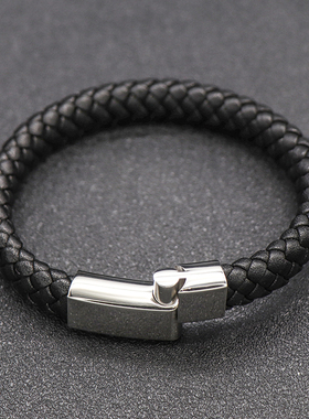 复古简约黑色钛钢皮手