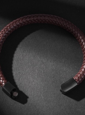 复古简约磨砂棕色编织