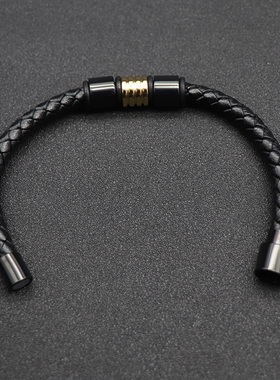 欧美时尚民族风黑色首饰皮手链