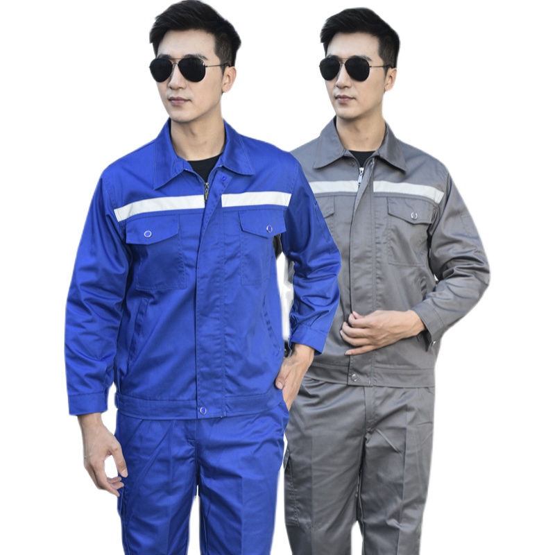 工作服男装耐磨反光条工厂车间劳保服汽修套装秋冬季长袖上衣定制 - 图3