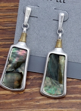 天然珍贝母贝壳设计师腔调森女文艺范别致个性潮人耳环项圈套装