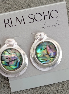 拉睦RLM SOHO幻彩鲍贝度假摄影宴会派对潮人休闲风耳钉坠项链套装