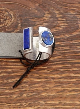 石头镶嵌时尚别致几何造型设计师腔调森女文艺范戒指环